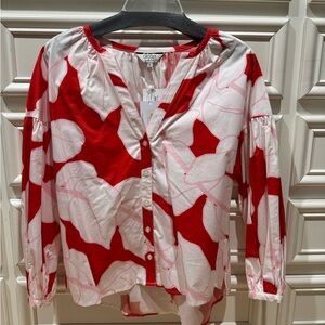 CROSBY by Mollie Burch Red and Pink Blouse